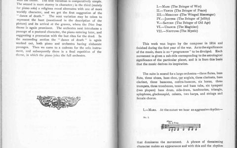 Scan of the Programme for an LSO concert on 15 November 1920 (featuring the premiere of The Planets)